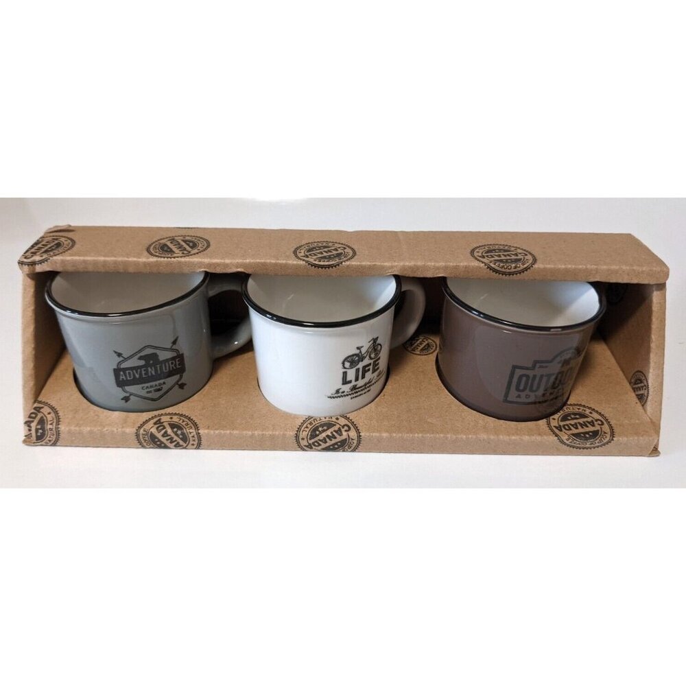 A Cup Of Coffee NATURAL Espresso Cups Multicolor New Box Of 3 2.5 Oz